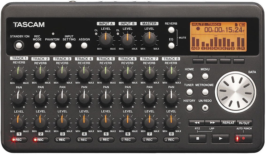 DTM・DAW TASCAM DP 008EX Tascam DP-008EX Cyfrowy Rejestrator Audio, Czarny, 12.7 x